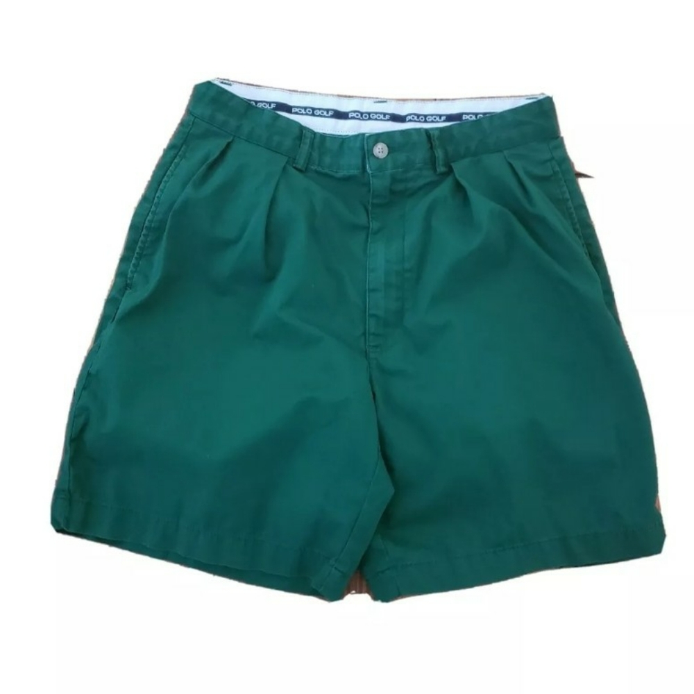 Polo Golf Green Mens Flat Front Shorts Size 30 in